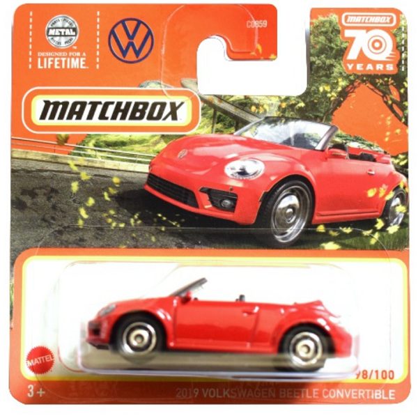 Matchbox Volkswagen Käfer Cabrio 2019 – Orange, MBX 14/100, Kurzkarte, Superfast Lesney